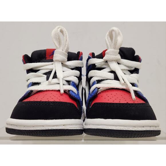 Nike Air Jordan 1 Mid Red/White/Blue 640735-124 Childs Sneakers Sz 4C - Picture 6 of 11